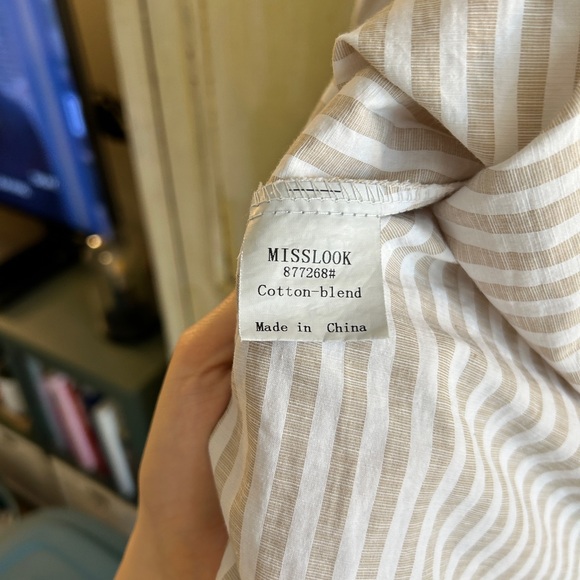 Vintage Ruffle Collared Striped Button Up Shirt - Picture 3 of 5